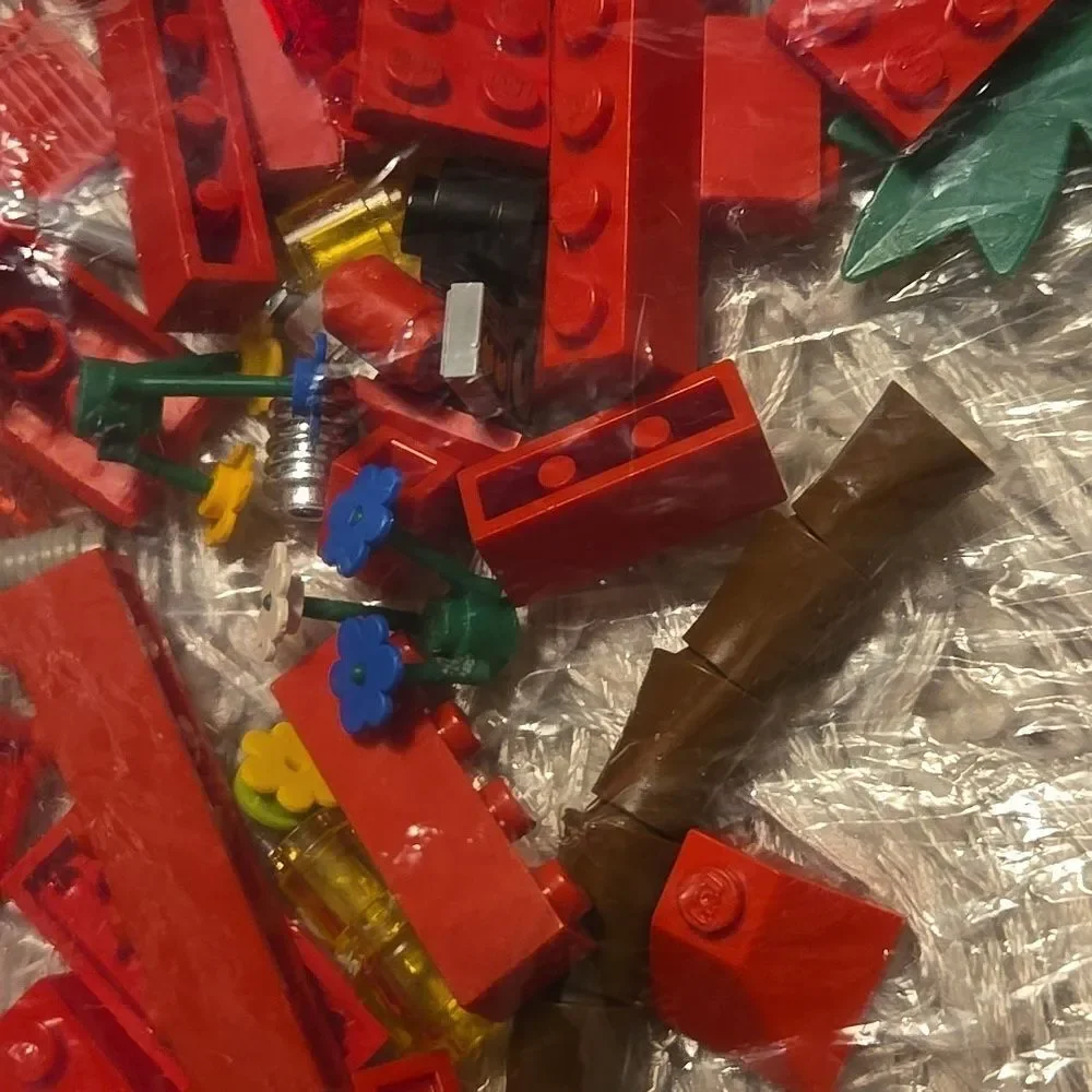 LEGO DUPLO tyco car LOT custom pieces vintage reds as seen colorful bag blocks
